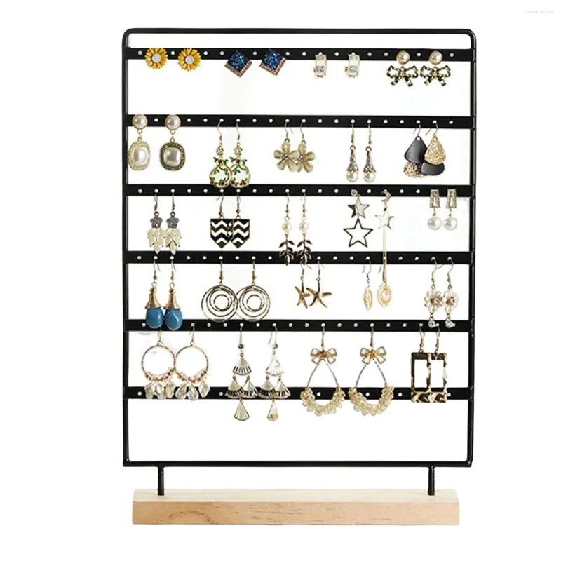 Jewelry Pouches Earring Holder With 120 Holes Pendant Storage Organizer Stand 6 Layers Rack For Home Showcase Store Dresser