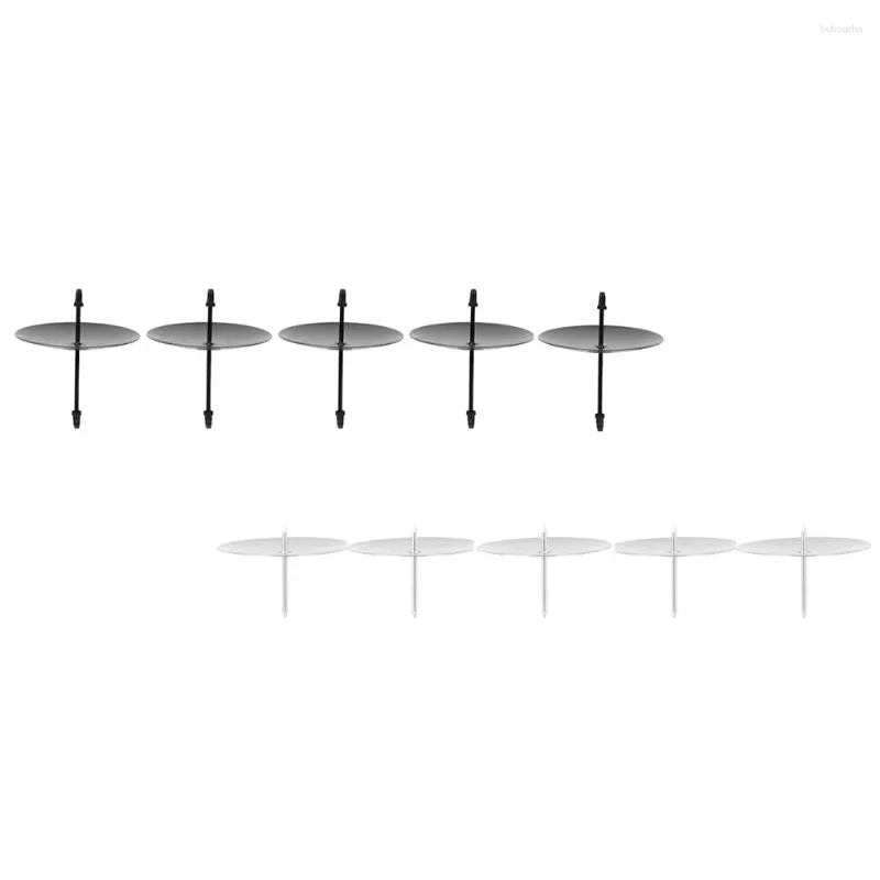 Candle Holders 10 Pcs Holder Shelves Fixators Wreath Fixers Dining Room Table Decor Bracket Fixing Supplies Metal Tool Black