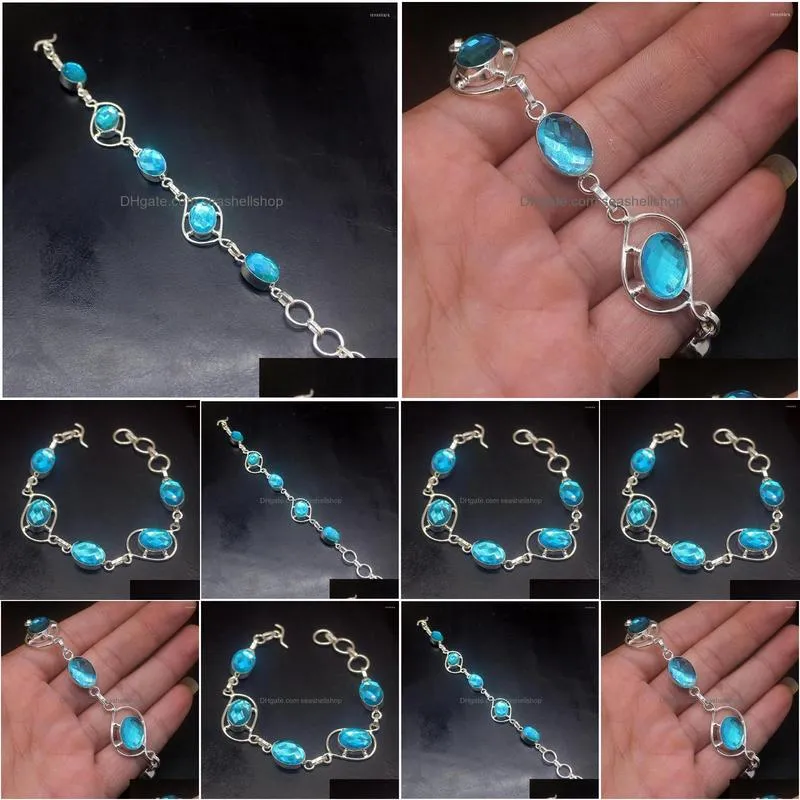 Bracelets à maillons de chaîne Incroyable fantaisie Arrivée Mystictopaz Couleur Charms Liens pour femmes 8,5 pouces Hd681 Drop Livraison Bijoux Dh3Jr