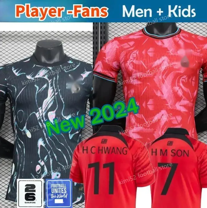 Maglia da calcio Corea del Sud HEUNG-MIN Nuovo 24 25 SON KANG IN LEE Maglia da calcio della squadra nazionale da uomo Kit per bambini Set Home Away Uomo Uniforme Rosso Nero Fan Player Version