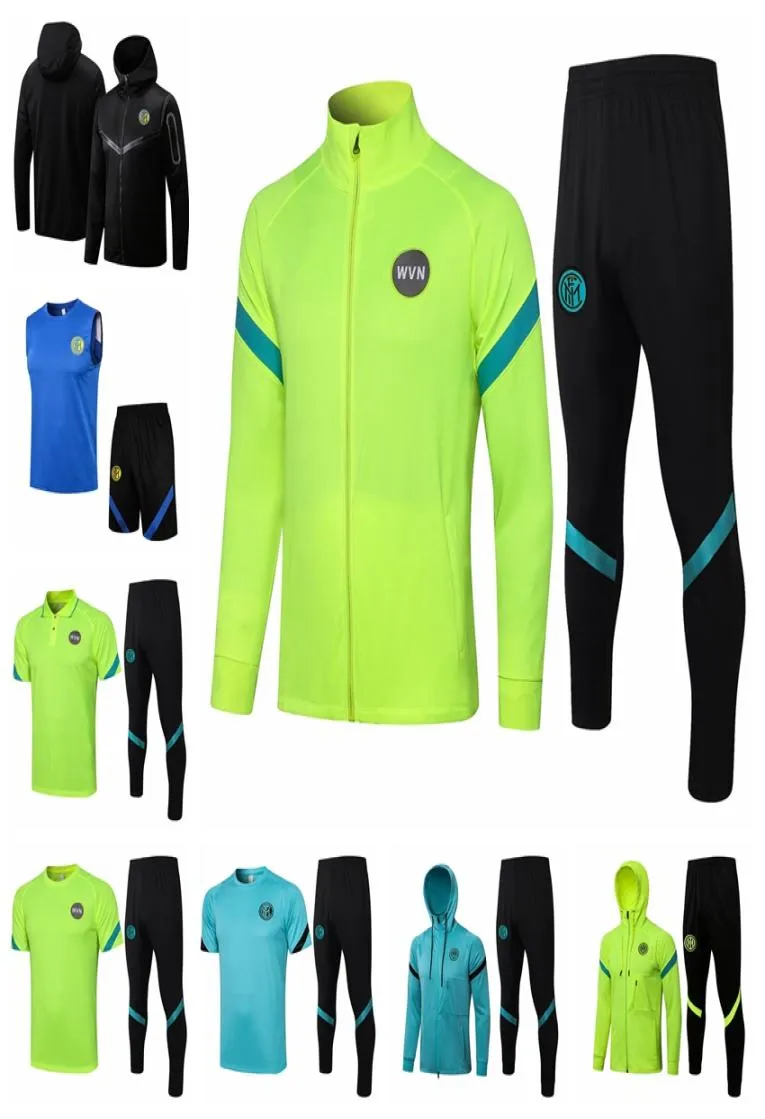 2223 New Inter Milans Tracksuits Falf Long Zipper Jacket Vest Training Suit Jogging Set Football Soccer Jerseys Kit Chandal Surve9039384