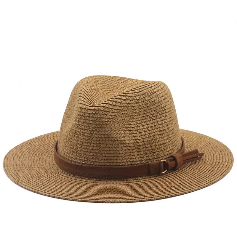 Panama Hat Summer Sun Hats For Women Men Beach Straw Fashion UV Protection Travel Cap Chapeu Feminino 240326