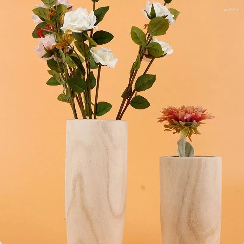 Vazen Moderne Houten Vaas Retro Rustieke Bloempot Fles Voor Gedroogde Bloemen Planten Houder Container Thuis Slaapkamer Woonkamer