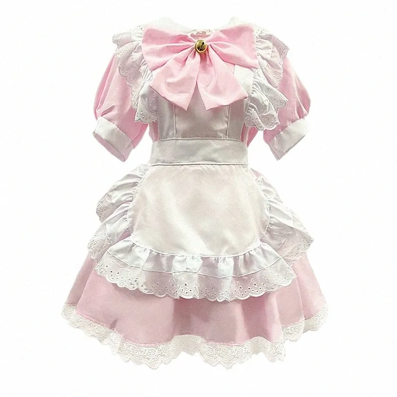 Ensemble jupe en dentelle rose Princ Dr, Costumes de Cosplay de fête de carnaval, uniforme de demoiselle d'honneur mignon, Anime japonais Lolita Bunny Dr 56EK #