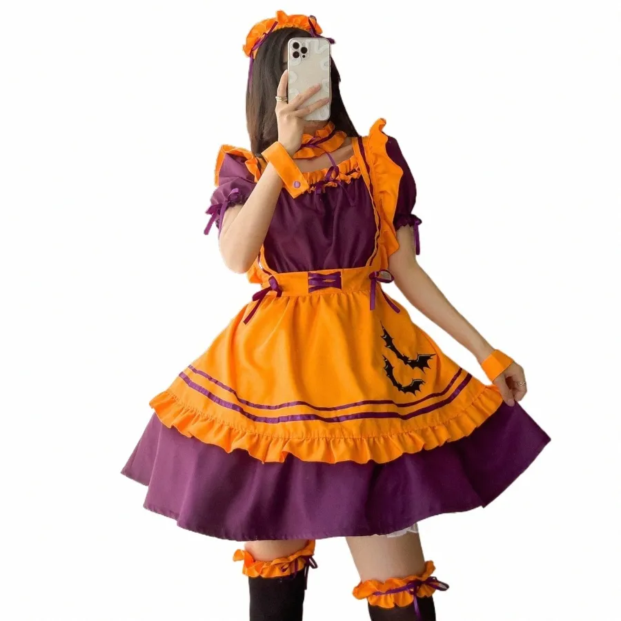 Plus Size Maid Dr Halen Cosplay Kostuums Womens Apr Maid Outfits Lolita Pompoen Pak Anime Party Princ Kleding R0Xm #