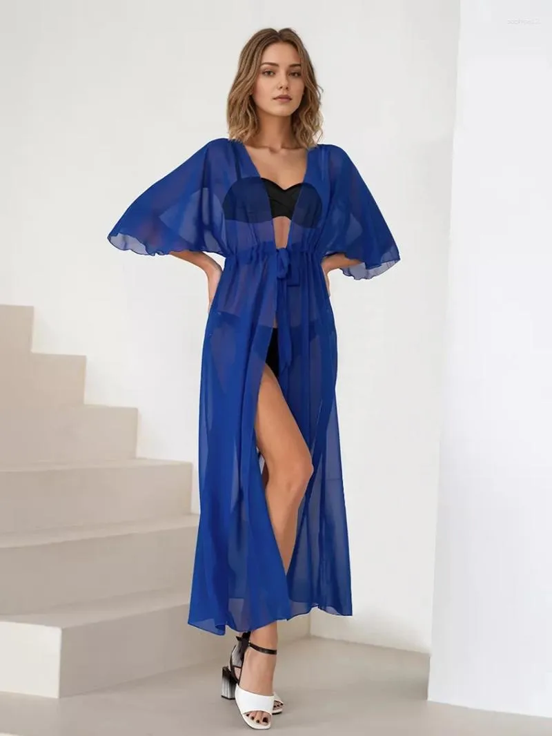 Vêtements à domicile Marthaqiqi Mesh Feme Robe Sexy Velles de sommeil à col en V Sexy