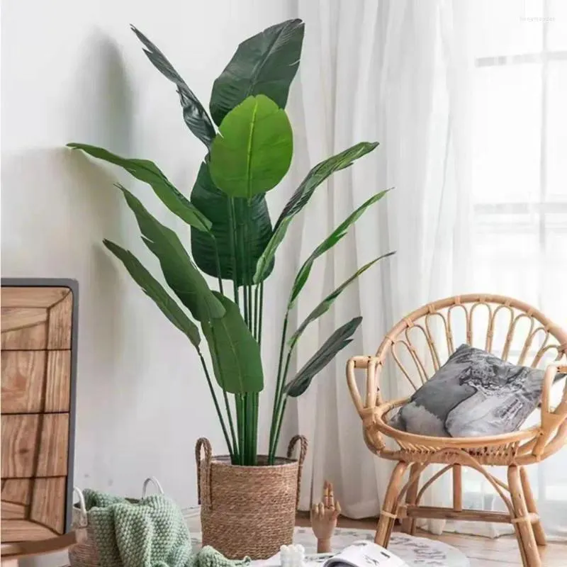 Decorative Flowers Wedding Decor Large Greenery Living Room Artificial Palm Fake Plant Home Decoration Faux Banana Tree