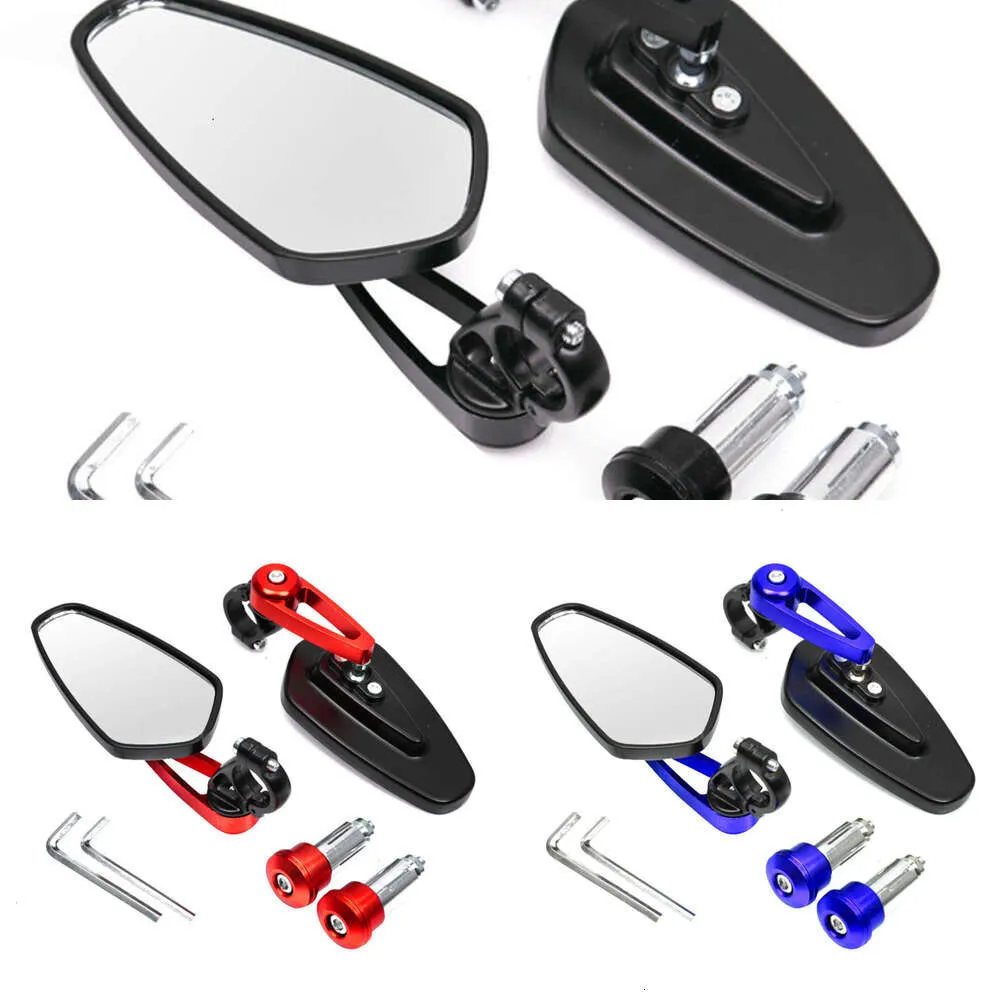 Upgrade Universal 1 Pair 7/8" 22Mm Motorcycle Aluminum Rear View Black Handle Bar End Side Rearview Mirrors Motorcycle Accessories