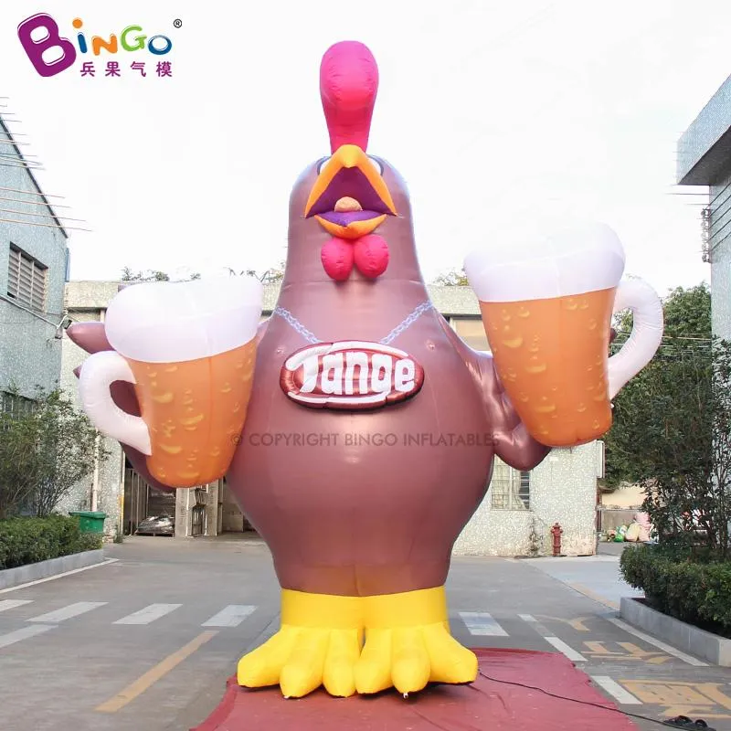 13ft*11.5ft*16.5FTH BAR -reklam Uppblåsbar kyckling med ölmugg Inflation Tecknad djurmodell Blow Up Fowl Balloons Air Blown Event Party Decoration With001