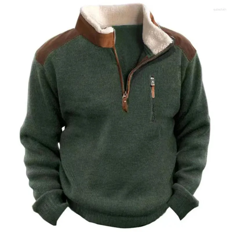 Men's Hoodies Autumn Knitted Sweatshirt Vintage Outdoor Casual Zipper Long Sleeve Tactical Breathable Pullover Sweater For Male Clothing