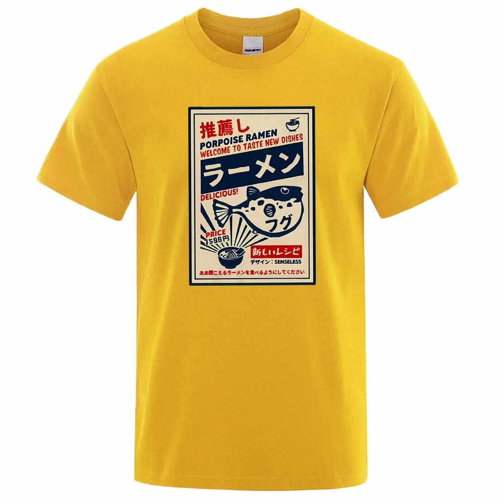 Puffer Vis Ramen Japanse Menu Poster T-shirt Mannen Grappige Fi Tee Kleding Comfortabele Oversize T-shirt Casual Cott T-shirts n0QM #
