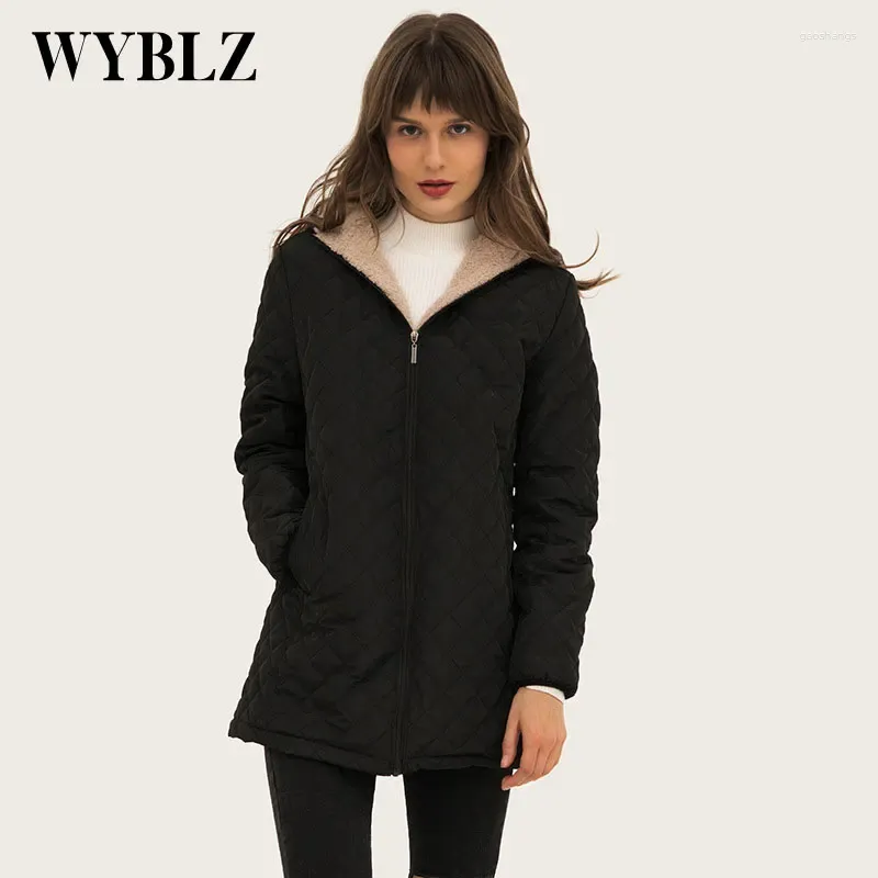 Trenchs de femmes Parkas à capuche femme veste hiver mince et léger chaud midi manteau décontracté solide mince qualité coton vestes femmes