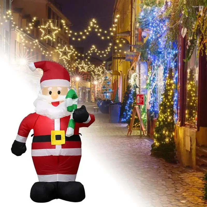 Decorazione per feste 1.2M Natale Babbo Natale Gonfiabile Adattatore UK 220V Carino all'aperto con luci a LED per oggetti di scena Robusto e leggero