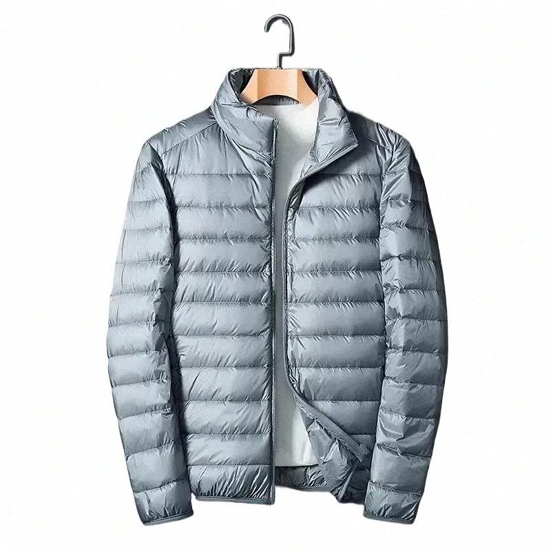 Ultraleichte weiße Ente Daunenjacke Männer wasserdicht lässig tragbare Outdoor leichte gepolsterte männliche Mäntel Jacke Herbst Winter o0Bq #