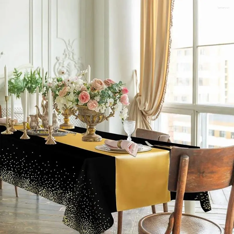 表紙のテーブルクロステーブルクロスウェディングデコレーションバースデーバチェロレットパーティーの装飾印刷サテンの防水性