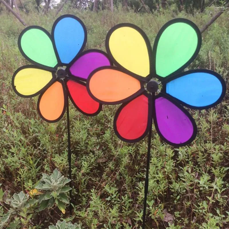 Garden Decorations Sunflower Windmill Colorful Decoration Spinners Portable Flower Pinwheels Cloth Kids Toy For Outdoor Lawn Yard