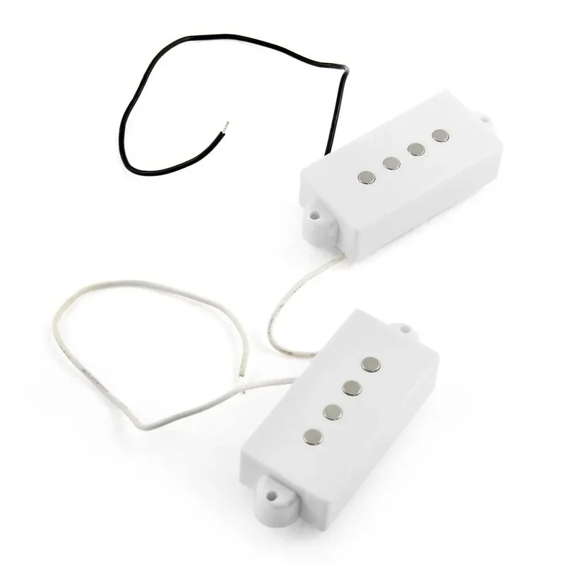 Nya 70mm gitarrtillbehör 2st 4 String Noiseless Pickup Black For Precision P Bass Ersättning Bass Pickup Set ISP