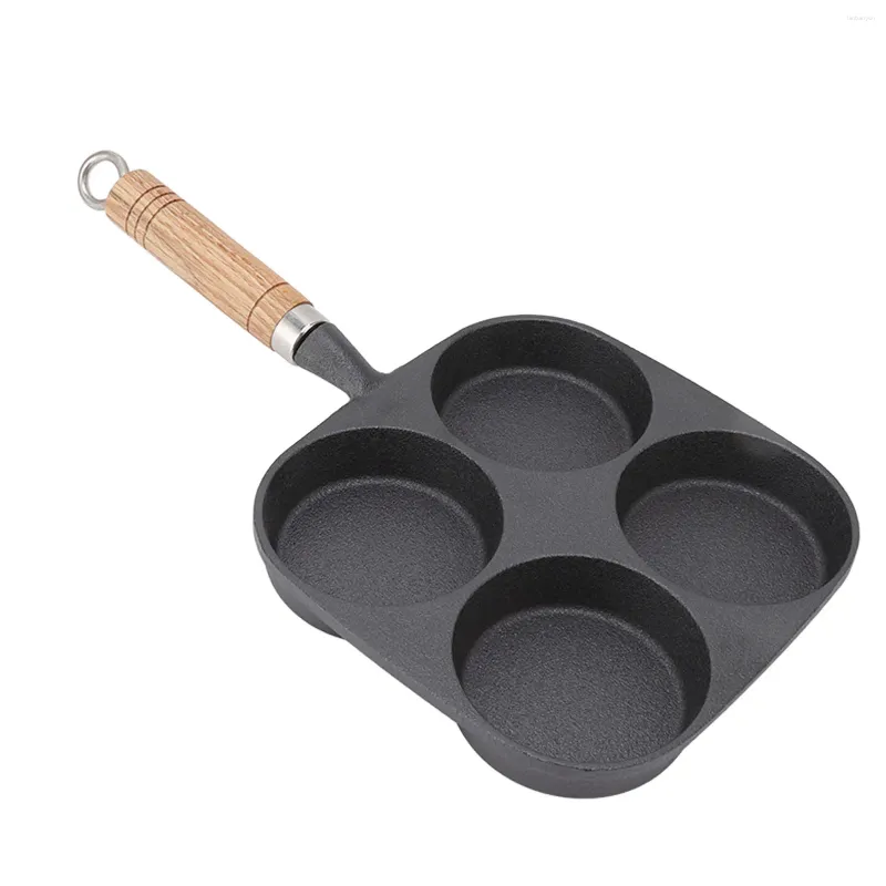 Set di pentole Padella per uova Utensili da cucina da 4 tazze Ghisa innocua Riscaldamento uniforme per colazione Hamburger Pancake