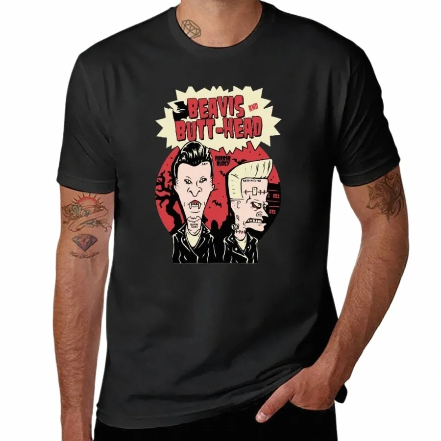 nuovo Beavis-and-Butthead Horror Rudey Halen T-shirt magliette bianche T-shirt tinta unita bianche magliette da uomo 74KD #