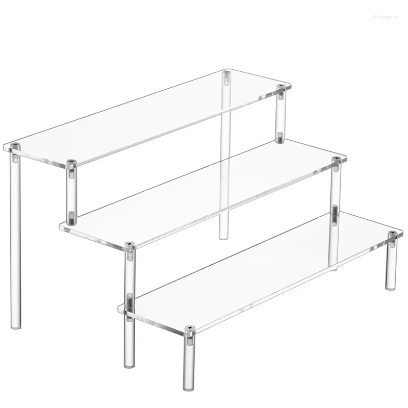 Hooks 1 PCS Acrylic Display Risers Clear Shelf Stand For Stands Food Tabletop Use