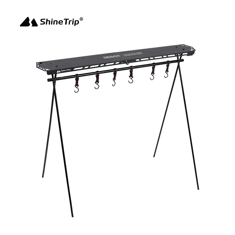 Shanqu placa de prateleira triangular para acampamento ao ar livre, grande, liga de alumínio, placa de mesa, portátil, dobrável, placa de alumínio