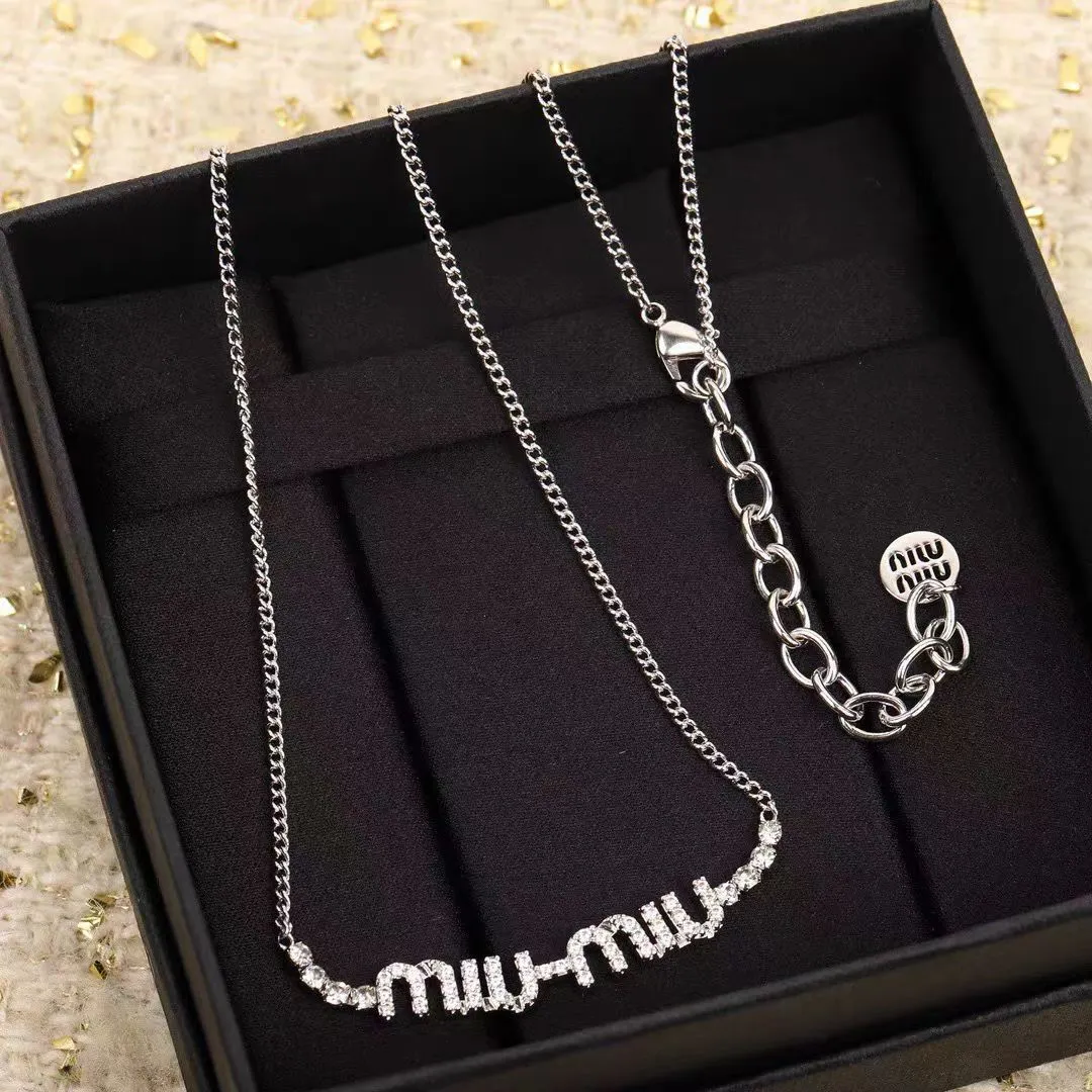 Hohe Version Buchstabe MUI Silber Halskette einfache und vielseitige Temperament High-End-Halskette für Frauen