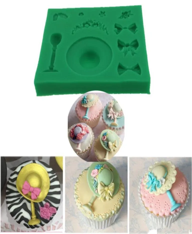 Valentine039s Day Straw hat modelling silicone soap mold Cake decoration tool candy soap mould wedding cake topper6031691