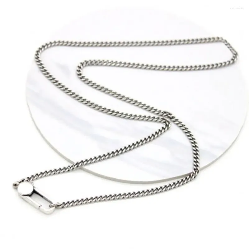 Pendants Real S925 Pure Silver Whip Chain 3MM Retro Thai Necklace For Men And Women Sweater Long Section Boys Girls