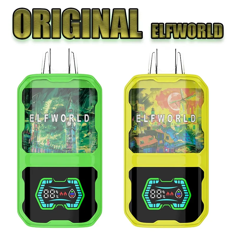 Sigarette elettroniche usa e getta originali Elfworld 22000 con codice verificato puff 22k 0% 2% 3% 5% Batteria ricaricabile Dispositivo da 26 ml Scatola Vape