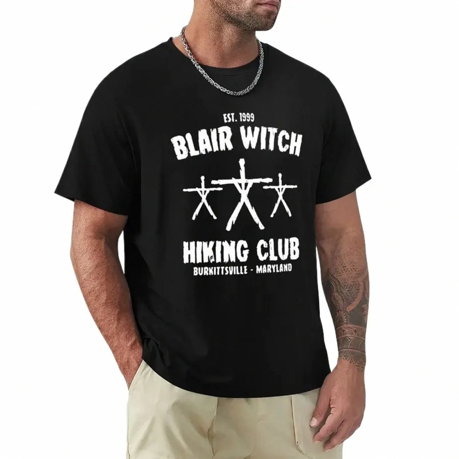 Blair Witch Hiking Club CHUAN Camiseta de manga curta camiseta simples masculina l4la #