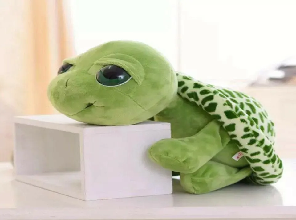 Mignon bébé Super vert grands yeux peluche tortue Animal en peluche bébé jouet cadeau 7563878