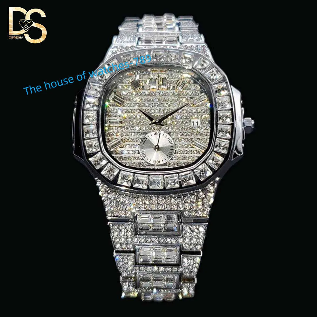 Custom luxury watches brands mechanical digital watches with moissanite diamond