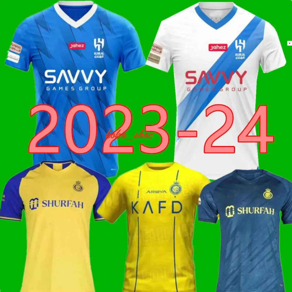 NEYMAR JR Hilal Saudi Men Kids Kit Jersey 23 24 Al Nassr FC Camisas de futebol Ronaldo 2024 2024 Home Yellow Away CR7 Football Shiirt