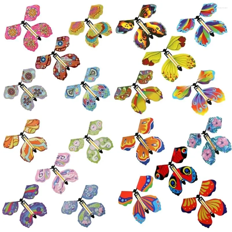 Cartões de borboleta de marca de decorações de jardim 20pcs colorido perfeito para papel plástico sensorial portátil vibrante