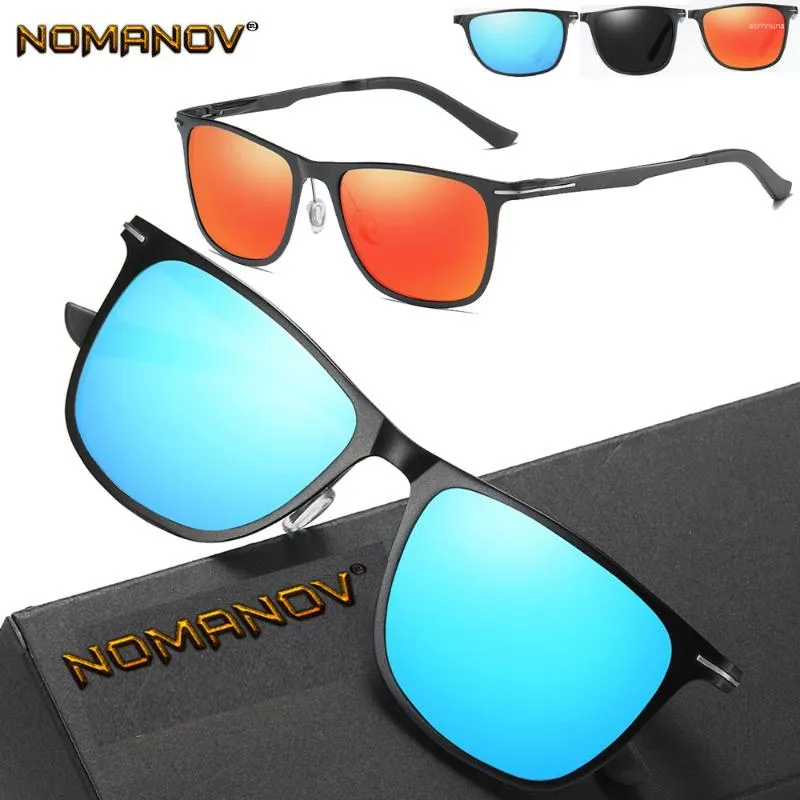 Sunglasses AL-MG Big Square Men Women Sun Glasses Polarized Mirror Blue/ Red Custom Made Myopia Minus Prescription Lens -1 To -6