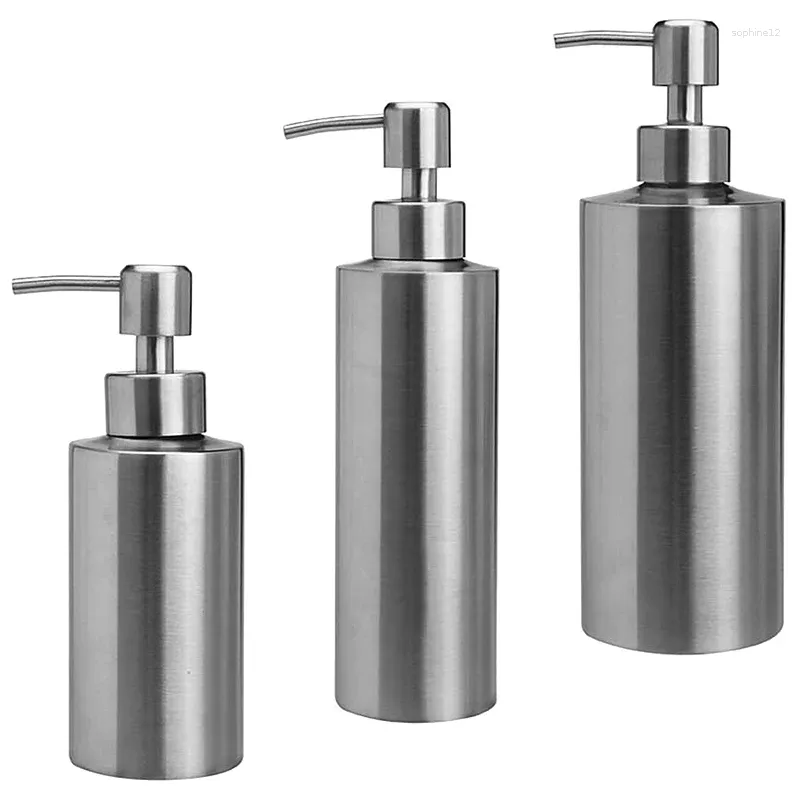 Liquid Soap Dispenser Kitchen And Bathroom Hand Bottle 304 Stainless Steel Lotion Dispenser(Silver)