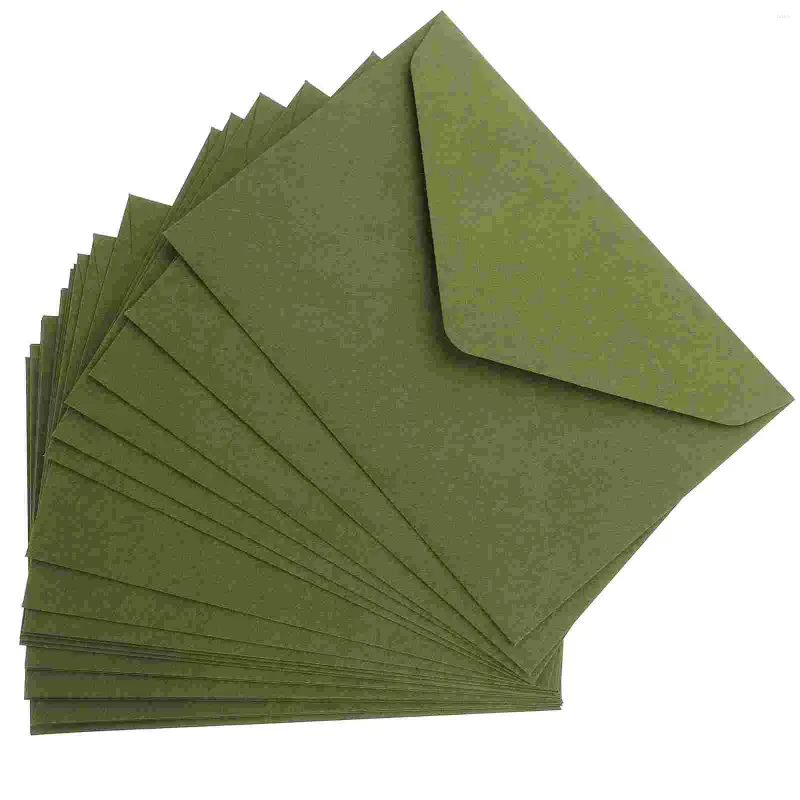 Gift Wrap Postcard Envelope Retro 120g Thick Western-style Triangle Wedding Greeting (quiet Grass Green) 40pcs Cards Birthday