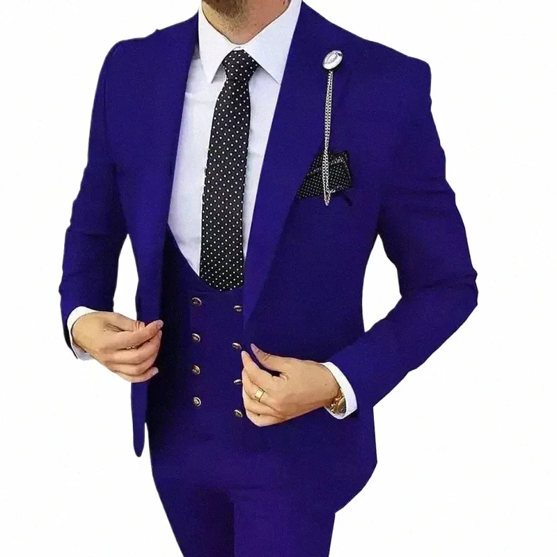 3 szt. Zestawy Blazers Pants Kamizel / Men Suit 2023 NOWOŚĆ BUSIN Wedding Fi Ubrania gospodarza Slim Fit Płaszcz