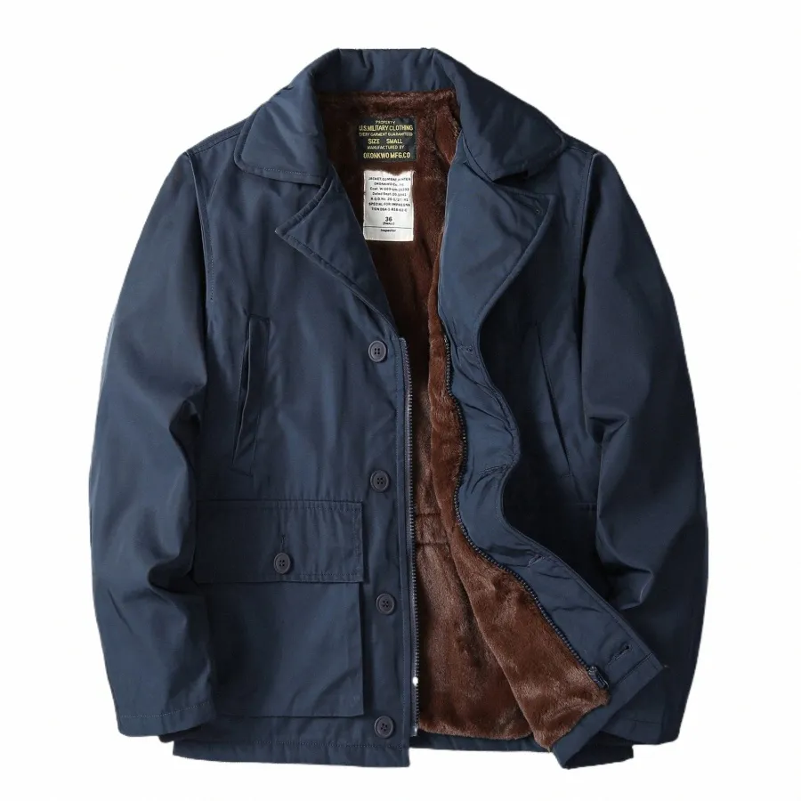 Winter Nieuwe Amerikaanse Retro Militaire Stijl AL-1 Deck Jacket heren Fi Wol Verdikte Veet Multi-zakken Casual Cargo jas H1nv #