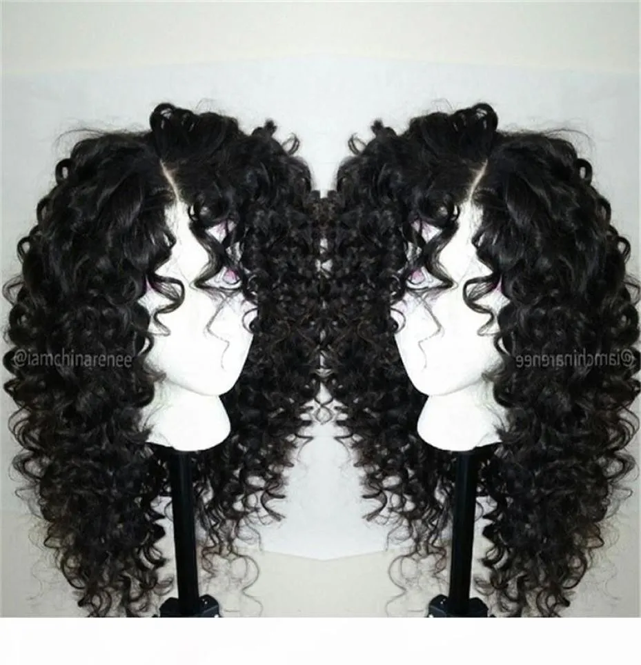 full lace human hair wigs for black women greatremy Malaysian Virgin Hair wavy curly front lace wigs with baby hair3065497