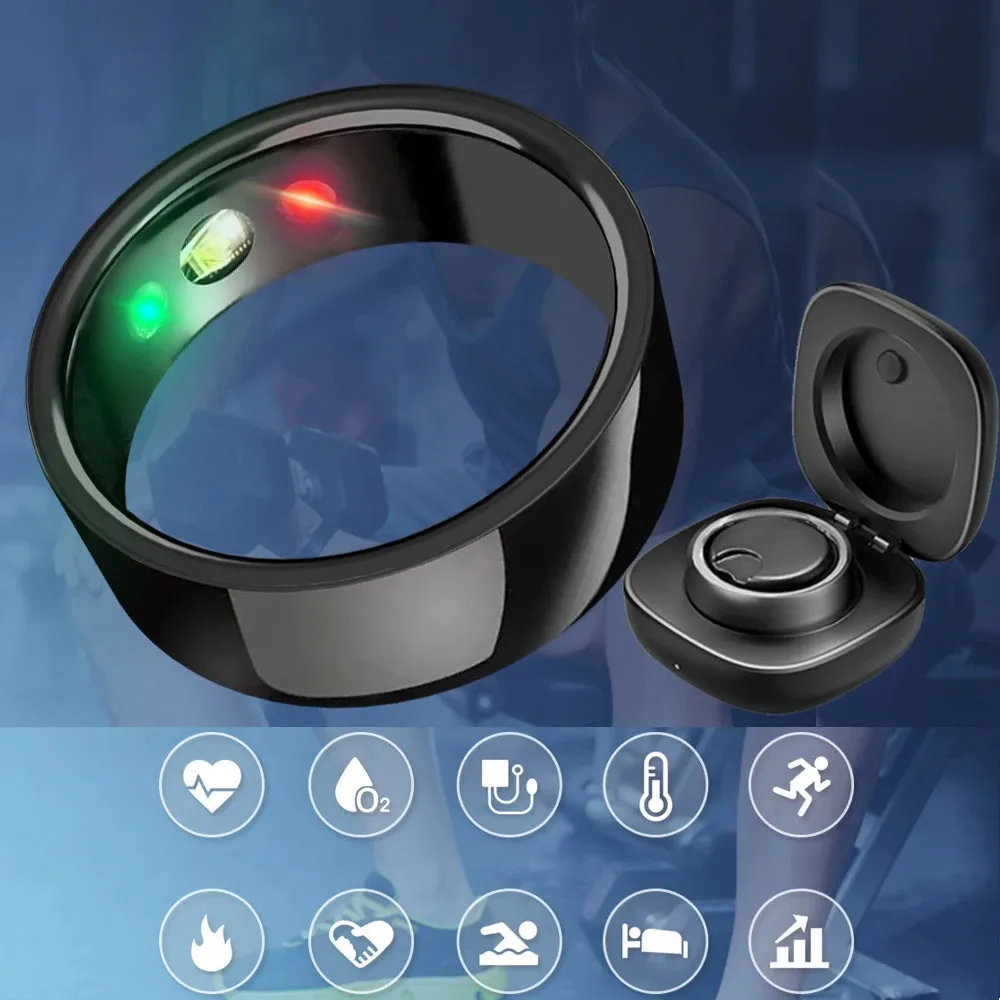 SR200 Smart Ring Heart Rate Blood Pressure Blood Oxygen Temperature Sleep Health Tracker Wireless Charging Men Women Smart Ring. 240327