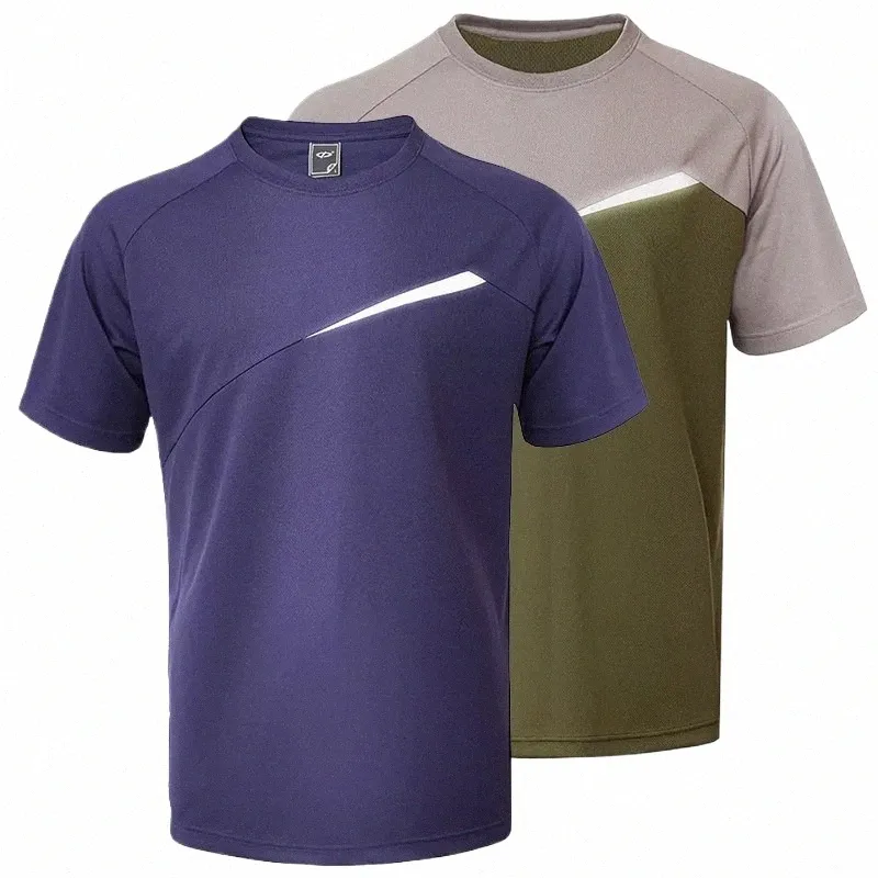 Lastskjortor för män med reflekterande striparbeten Polo-skjorta med reflektor O-Neck Cstructi Sommarkläder snabbtorkade R8Q3#