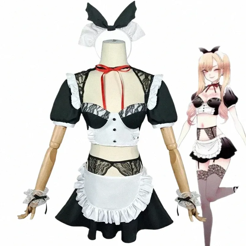 anime My Dr-Up Darling Cosplay Kitagawa Marin Maid Costume k9md#