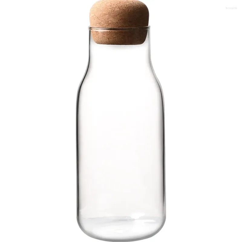 Storage Bottles Cork Lid Sealed Jar Juice Water Milk Glass Bottle Kitchen Container Jars For Tea Coffee Beans Spice Sugar Cereal