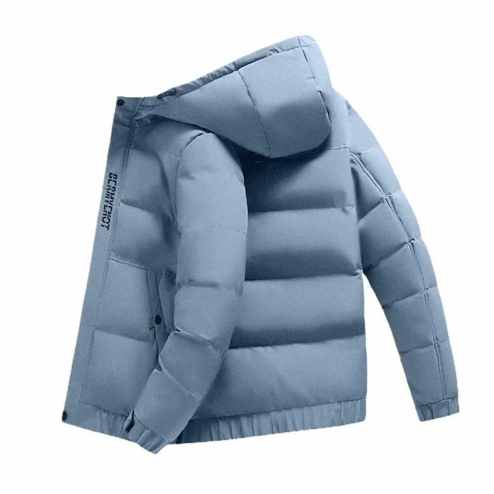 2023 automne hiver veste hommes avec capuche Cott rembourré Parka veste hommes coréen Fi Streetwear épais chaud manteaux décontractés taille 3XL 91o6 #