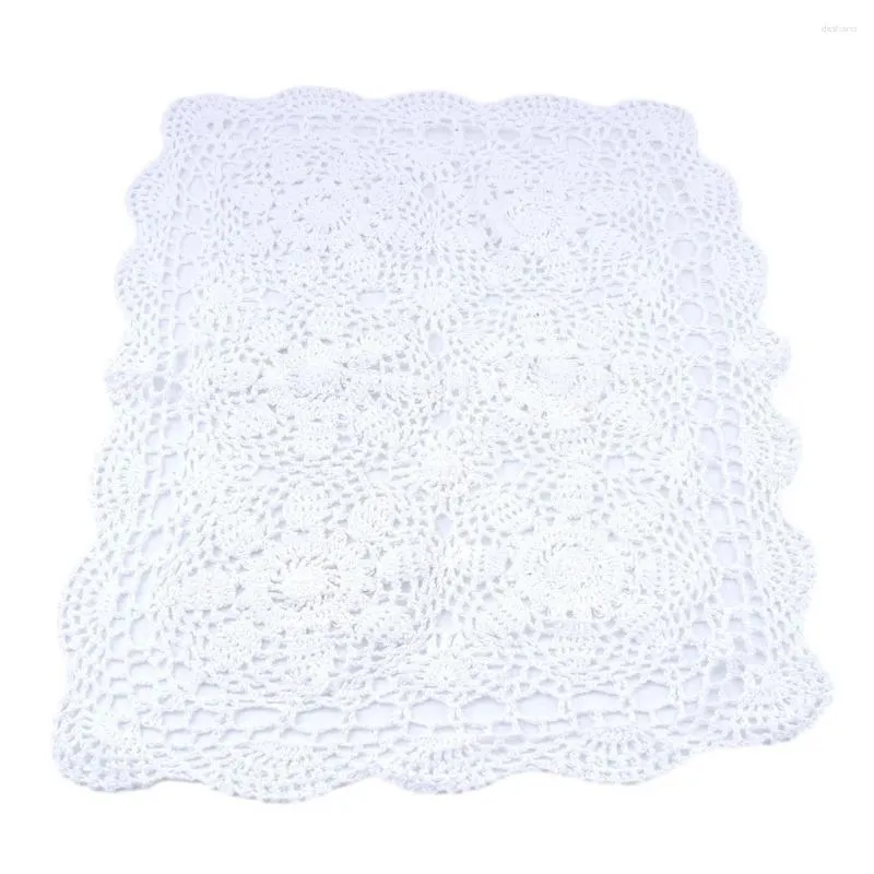 Table Mats Vintage Lace Rectangle Cotton Dining Place Mat Crochet Cloth Kitchen Cup Mug Handmade Pad