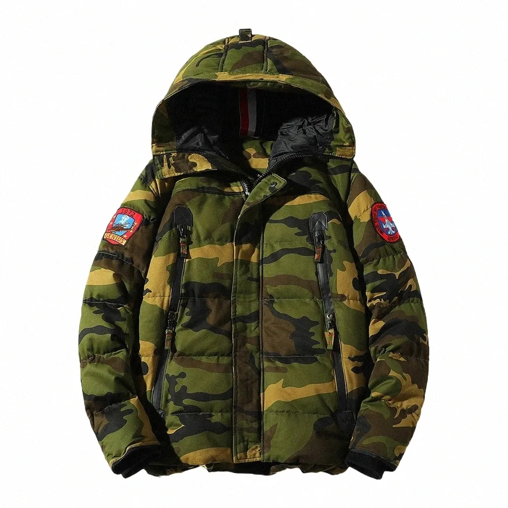 halacood Winter New Camoue Jacket Parka Men Warm Coat Fi Casual Parka Medium-Lg Thickening Hat Warm Coat Parkas Men 36jm#