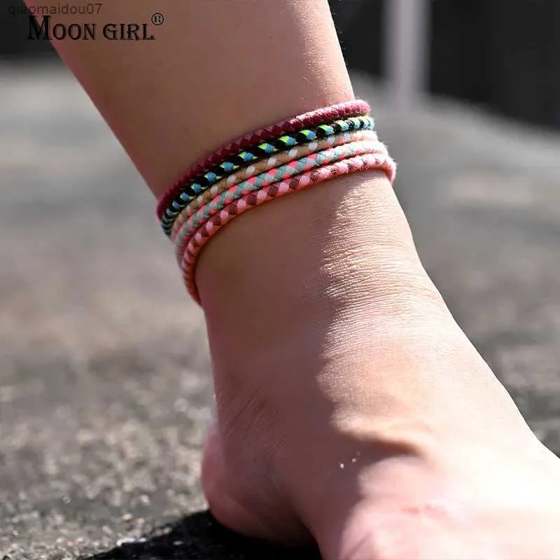Bracelets de cheville 15 pièces/lot bracelets de cheville en dentelle de couleur aléatoire avec bracelets de cheville pour femmes chaînes de jambe bohème plage pieds nus accessoires de bijoux d'été L2403