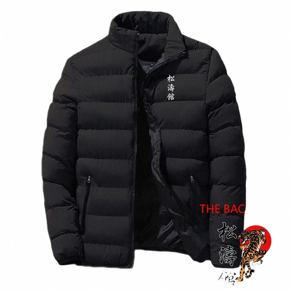 2024 Shotokan Karaté Automne et hiver Hommes Épaissi Col Montant Vestes Fi Manteau pour hommes Manteaux chauds à fermeture éclair Manteau rembourré v9ib #