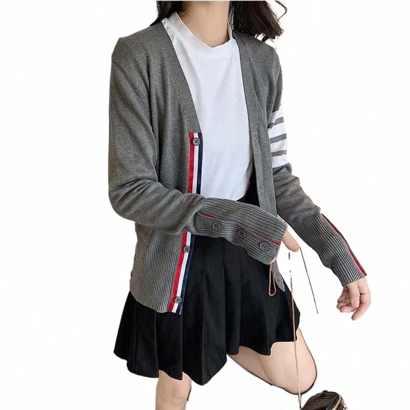 Frühling Herbst Gestrickte Pullover Koreanische Fi Frauen Casual LG Hülse Strickjacke Kawaii Slim V-ausschnitt Weibliche Y2K Cmere Kleidung Tops g0Xa #